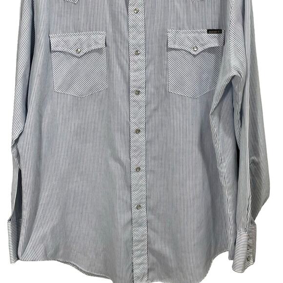 Vintage 70s Roebucks Western Striped Pearl-Snap Button Long Sleeve Shirt - Picture 5 of 8